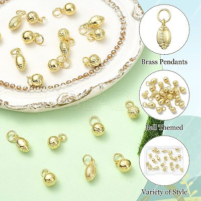21Pcs 7 Styles Brass Pendants KK-CJ0005-83-1