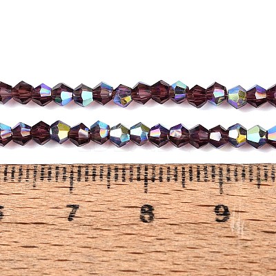AB Color Plated Transparent Glass Beads Strands GLAA-G127-01S-1