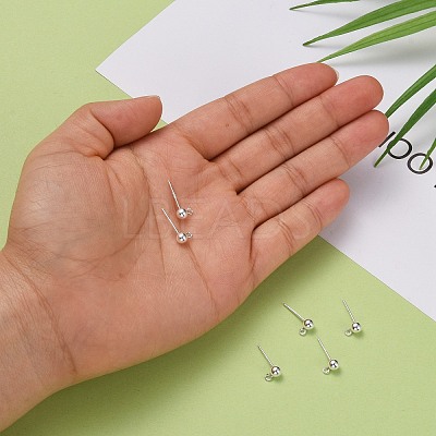925 Sterling Silver Ear Stud Findings STER-K167-042D-S-1