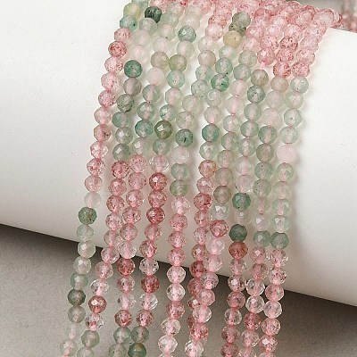 Natural Red and Green Strawberry Quartz Beads Strands GG-NH0006-A02-2mm-1