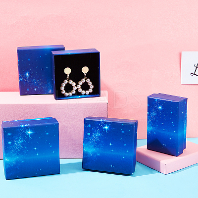 Starry Sky Pattern Cardboard Jewelry Boxes CBOX-BC0001-40D-1