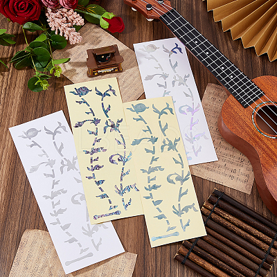 4 Sheets 4 Colors Paper Picture Stickers for Guitar Fingerboard Decoration STIC-FH0001-31-1