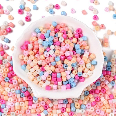 Opaque Baking Paint Glass Seed Beads SEED-T008-02-M02-1
