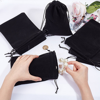 Velvet Packing Pouches Drawstring Bags ABAG-WH0046-30A-1