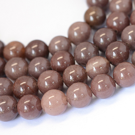 Natural Purple Aventurine Round Bead Strands X-G-E334-6mm-21-1