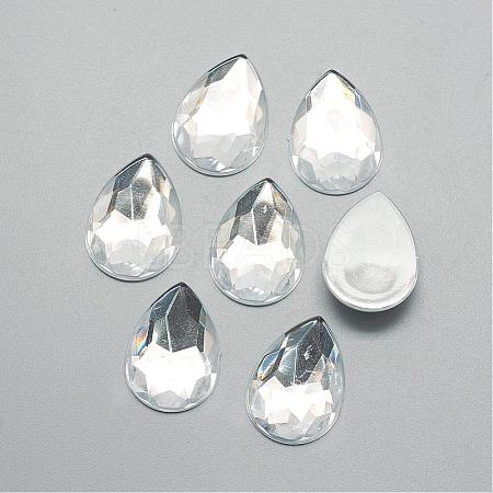Acrylic Rhinestone Flat Back Cabochons GACR-Q010-18x25-16-1