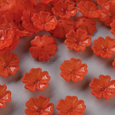Transparent Frosted Acrylic Bead Caps MACR-S371-04A-726-1