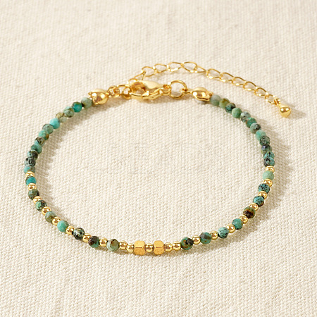 Bohemian Style Natural African Turquoise(Jasper) Round Beaded Bracelets for Women CA1141-1-1