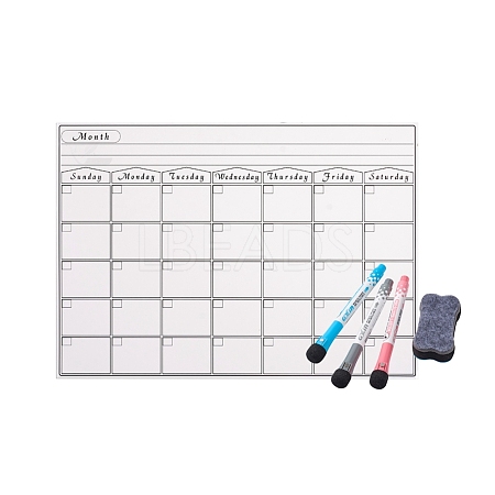 Magnetic Dry Erase Calendar for Fridge AJEW-E043-03-1