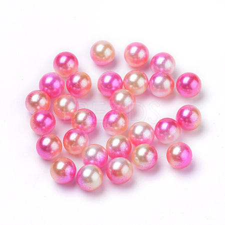 Rainbow Acrylic Imitation Pearl Beads OACR-R065-5mm-A04-1