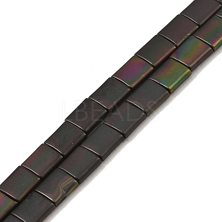 Electroplated Frosted Non-magnetic Synthetic Hematite Beads Strands G-G089-B01-01-1