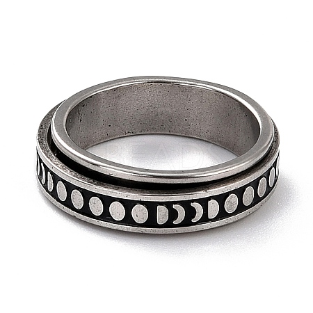 Non-Tarnish 203 Stainless Steel Rotating Spinner Fidget Band Rings for Anxiety Stress Relief LS-RJEW-G118-08P-1