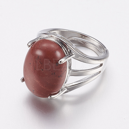 Synthetic Red Jasper Wide Band Finger Rings X-RJEW-K224-A03-1