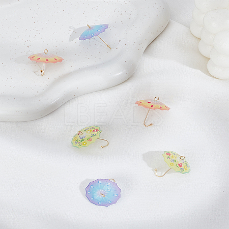 6Pcs 3 Colors Acrylic Pendants OACR-LP0001-07-1