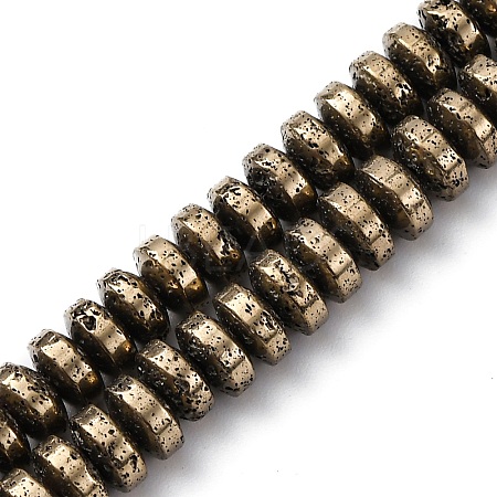 Electroplated Natural Lava Rock Beads Strands G-A256-E01-01A-1