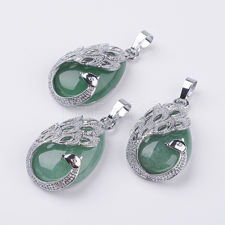Natural Green Aventurine Pendants G-E442-04M-1