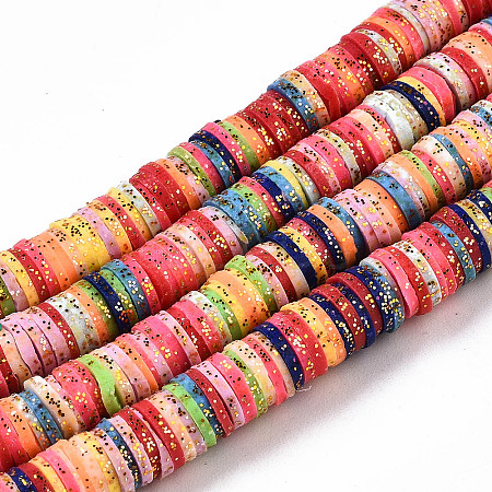 Handmade Polymer Clay Beads Strand CLAY-T018-04D-1