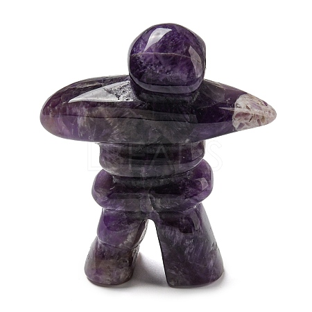 Natural Amethyst Carved Healing Human Shape Figurines DJEW-D012-03A-1
