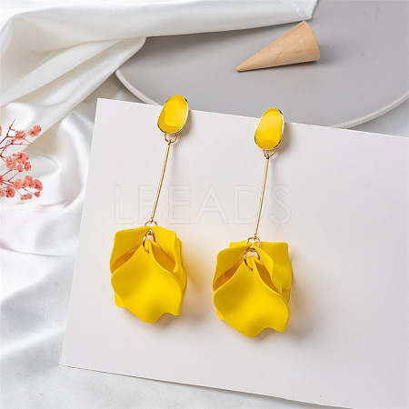 Spray Painted Alloy Enamel Dangle Stud Earrings FS-WG98629-08-1