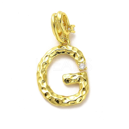 Rack Plating Brass Micro Pave Cubic Zirconia European Dangle Charms KK-L210-015G-G-1