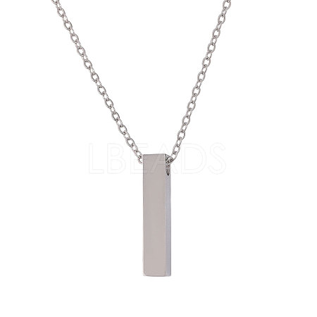 304 Stainless Steel Rectangle Pendant Urn Ashes Necklaces NJEW-WH0036-031P-1