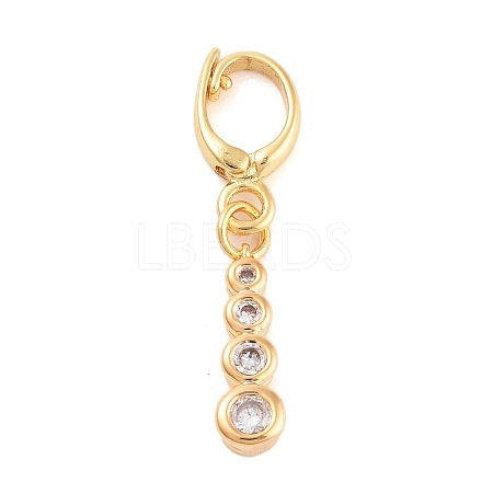 Brass with Cubic Zirconia Charms KK-G496-05G-1