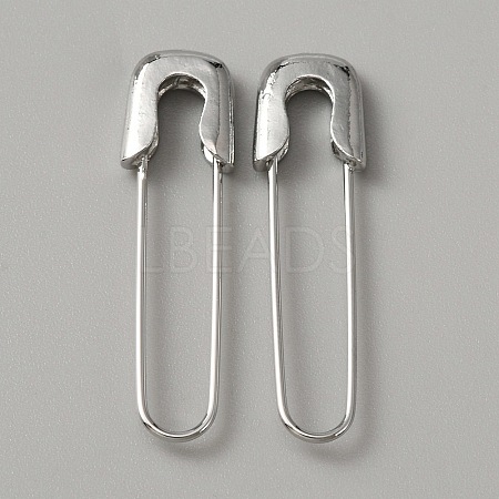 Exquisite Alloy Safety Pin Shape Hoop Earrings for Women EJEW-WH0001-17P-1