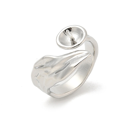Brass Cup Peg Open Cuff Ring Settings KK-G518-03P-1