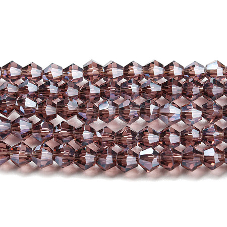 Transparent Electroplate Glass Beads Strands EGLA-A039-T6mm-A05-1