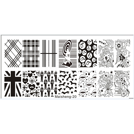 Stainless Steel Nail Art Stamping Plates MRMJ-S048-012-1