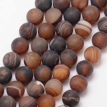 Natural Striped Agate/Banded Agate Bead Strands G-K166-12-6mm-04-1