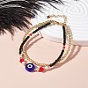 Evil Eye Multi-strand Bracelet for Girl Women BJEW-JB07111-01-2