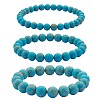 3Pcs 3 Size Synthetic Imperial Jasper Round Beaded Stretch Bracelets Set BJEW-SW00064-31-2
