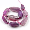 Dyed Natural Agate Bead Strands G-O038-34-3