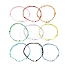 10Pcs 10 Color Alloy Heart Beaded Cord Bracelets Set BJEW-JB08182-1