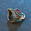 Retro Alloy and Rhinestone Finger Rings FS-WG56BBF-03-2