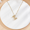 1pc Brass Chain with Alloy Letter Pendants Necklaces NJEW-LP0001-41Z-G-2