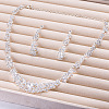 Flower Alloy Crystal Rhinestone Link Necklaces & Stud Dangle Earring Sets for Women FS-WG2AC0B-01-3