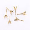 304 Stainless Steel Prong Earring Settings LS-STAS-O098-06G-01-1