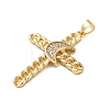 Brass Micro Pave Clear Cubic Zirconia Pendants KK-A212-06F-G-2