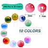 200Pcs 10 Colors Spray Painted Glass Beads GLAA-SZ0001-79-2