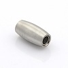 Tarnish Resistant 304 Stainless Steel Matte Surface Magnetic Clasps with Glue-in Ends STAS-O042-C-23-3