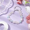 Glass Shell Pearl & ABS Plastic Imitation Pearl Beaded Bracelets for Women BJEW-JB10597-2