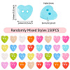 150Pcs Acrylic Heart Buttons BUTT-TA0001-38-4