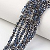 Electroplate Transparent Glass Beads Strands EGLA-A034-T4mm-P11-1