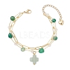 Natural Green Agate Beads Multi-layered Bracelets BJEW-JB12217-01-2