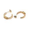 PVD Vacuum Plating 304 Stainless Steel Wire Wrapped Half Hoop Earrings for Women EJEW-P219-09G-2