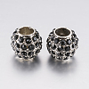 Alloy Rhinestone European Beads PALLOY-F200-03G-1