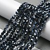 Opaque Solid Color Electroplate Glass Beads Strands EGLA-A039-P3mm-A17-4