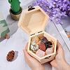 7 Chakra Natural Mixed Raw Gemstone Nuggets Display Decorations with Wooden Box AJEW-WH0886-57-3